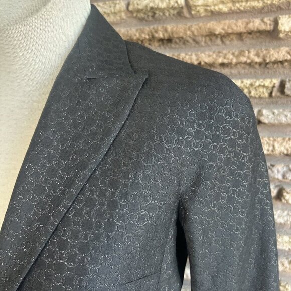 Kay Unger Black Formal Tone on Tone Fitted Blazer Size 6 - Picture 5 of 11